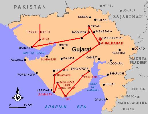 Voyage dans le Gujarat et itinéraire
